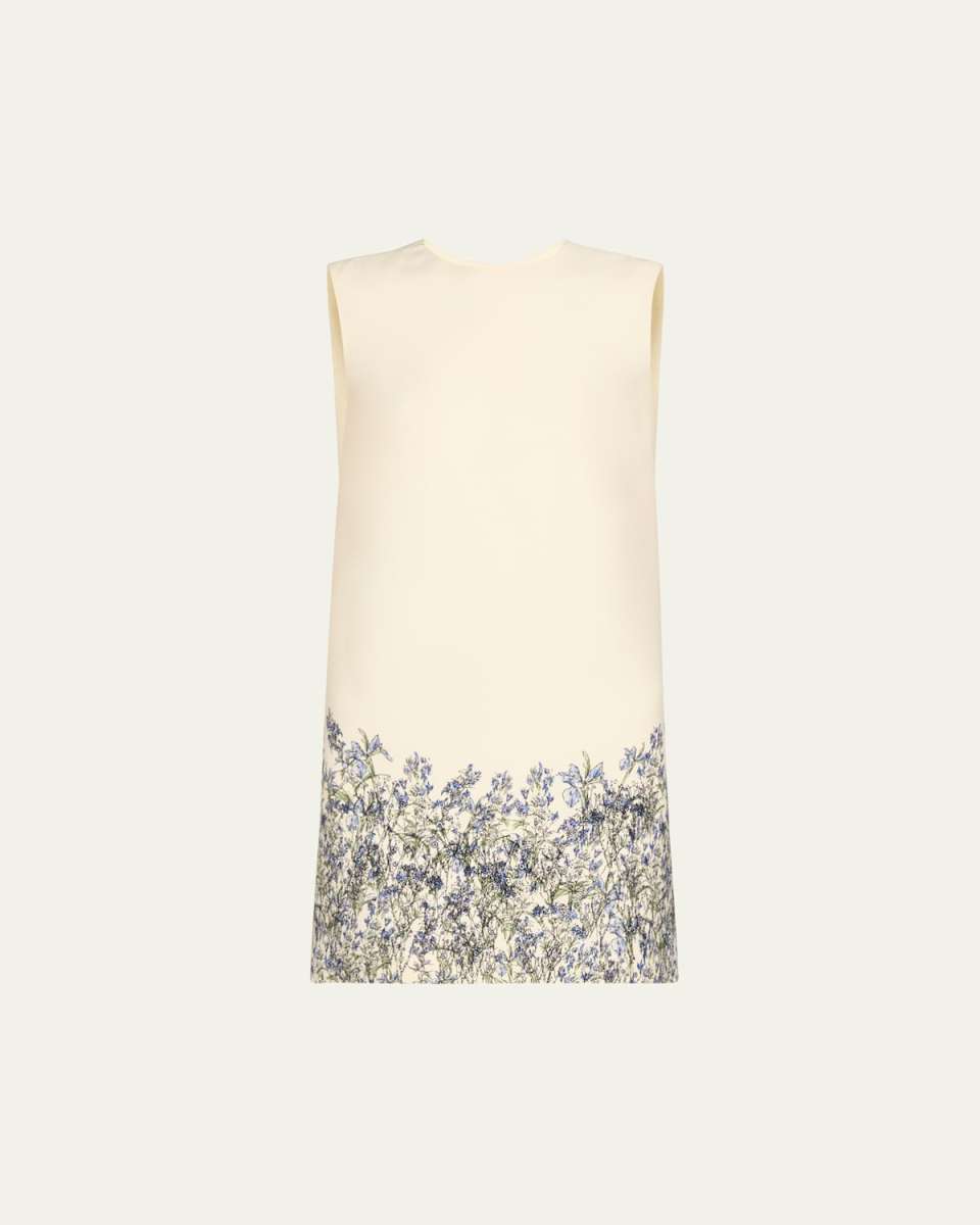 Ani Floral Hem Wool Mini Dress